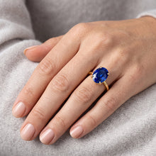 Yellow Gold 4 Carat Sapphire Engagement Ring