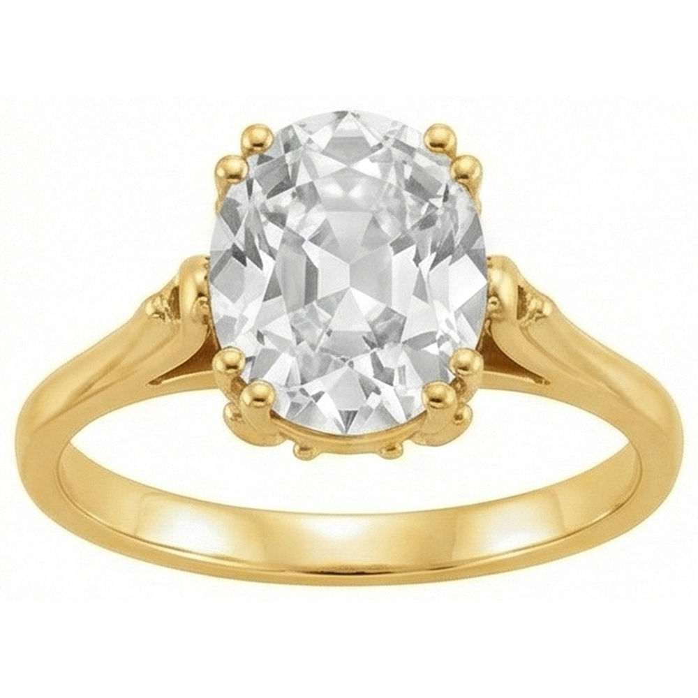 Handmade Solitaire Engagement Ring 5 ct – front view