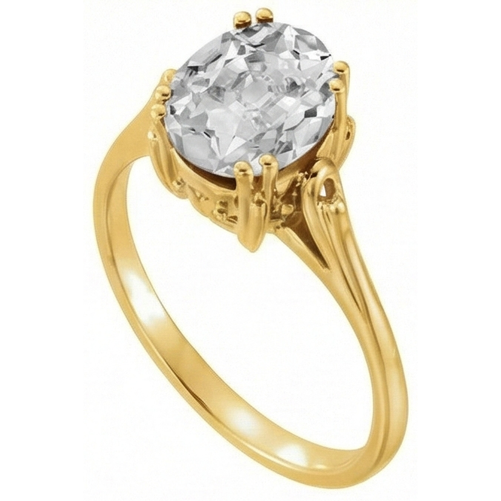 Handmade Brilliant Diamond Solitaire Engagement Ring 5 ct – side view