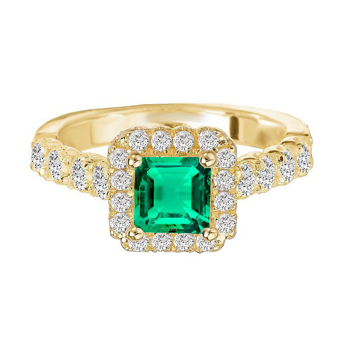 Fine Emerald Gemstone Ring 2.50-ct 14K Yellow Gold – main view