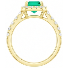 Natural Fine Emerald Gemstone Ring 2.50 ct 14K Yellow Gold – profile view