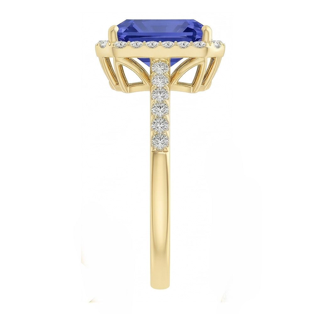 natural round sapphire 4ct ring top view