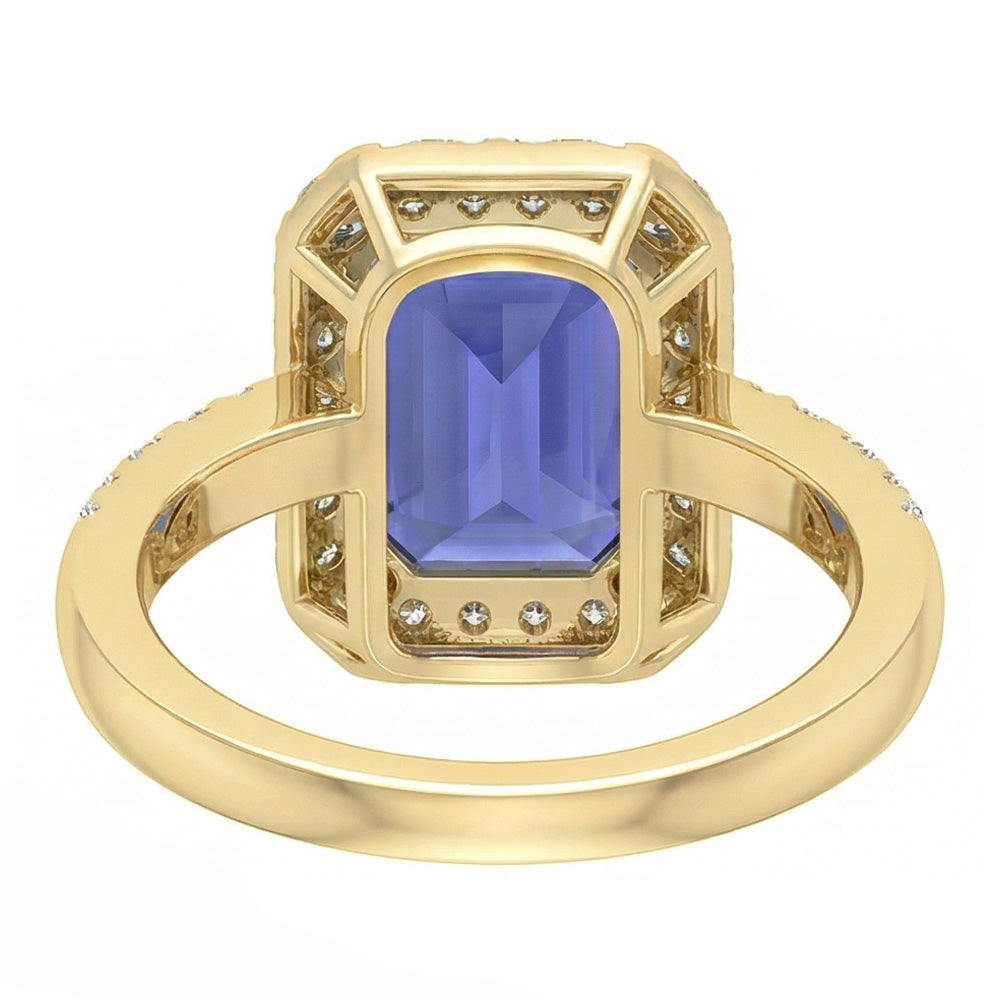 natural round sapphire 4ct ring profile view