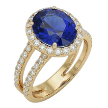 natural round sapphire 7ct ring front view