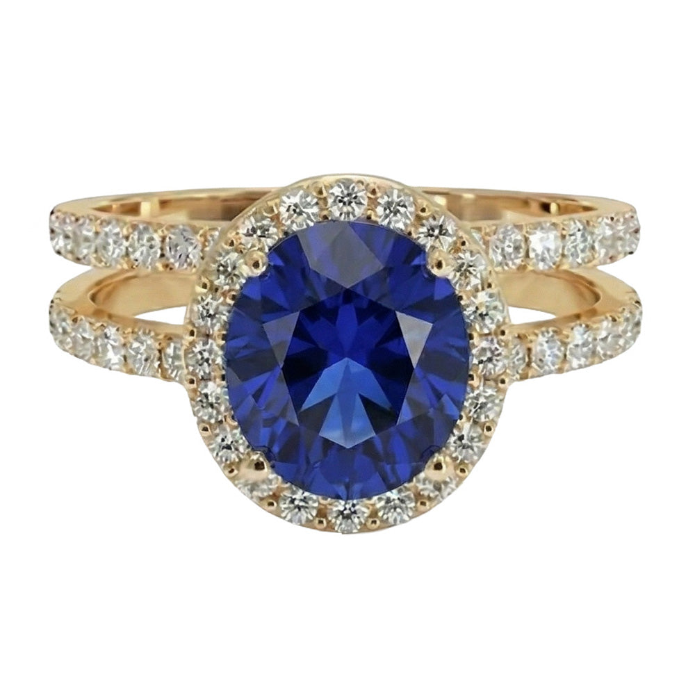 natural round sapphire 7ct ring side angle