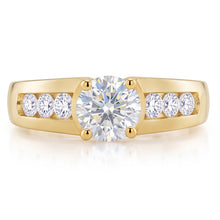 Yellow Gold Natural Earth Mined Diamond Ring Old Miner Round Cut Channel Set 2.10 Carats