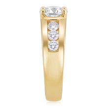 Yellow Gold Natural Earth Mined Diamond Ring Old Miner Round Cut Channel Set 2.10 Carats