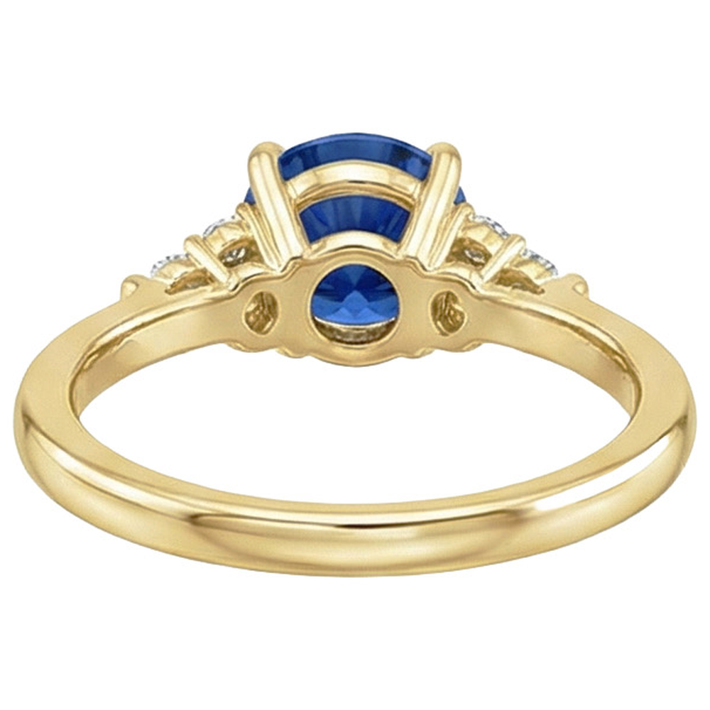 natural round sapphire 2.50ct ring on white background