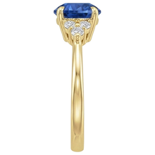 natural round sapphire 2.50ct ring profile view