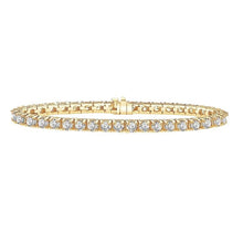 Yellow Gold Natural Round Diamonds Tennis Bracelet 12 Carats 14K