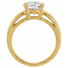 Single Stone Ring 14K Yellow Gold with Diamond – angle view