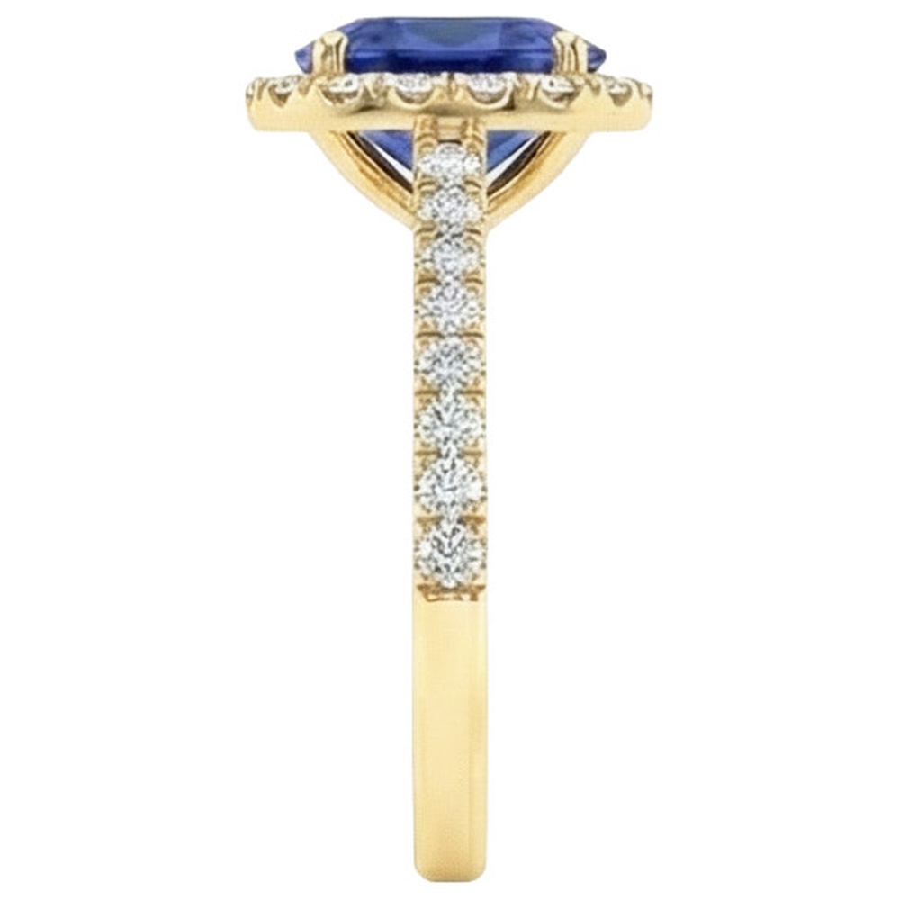 natural round sapphire 11.25ct ring top view