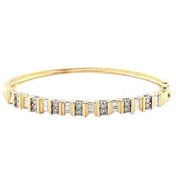 Yellow Gold Real Diamond Bangle 6 Carats Women Jewelry New