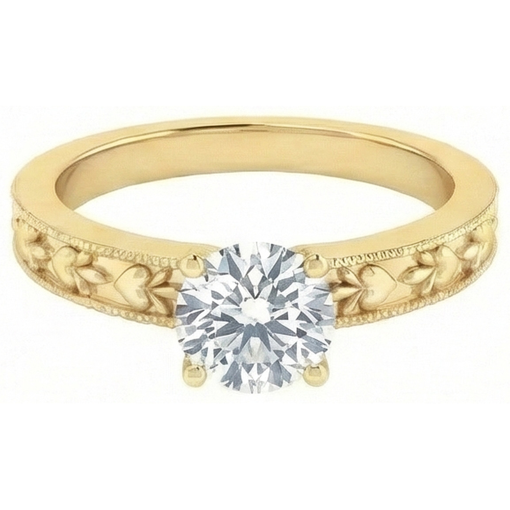 Yellow Gold Round Cut 1.75 Carat Sparkling Real Natural Earth Mined DIAMOND ( NOT LAB GROWN ) Anniversary Ring