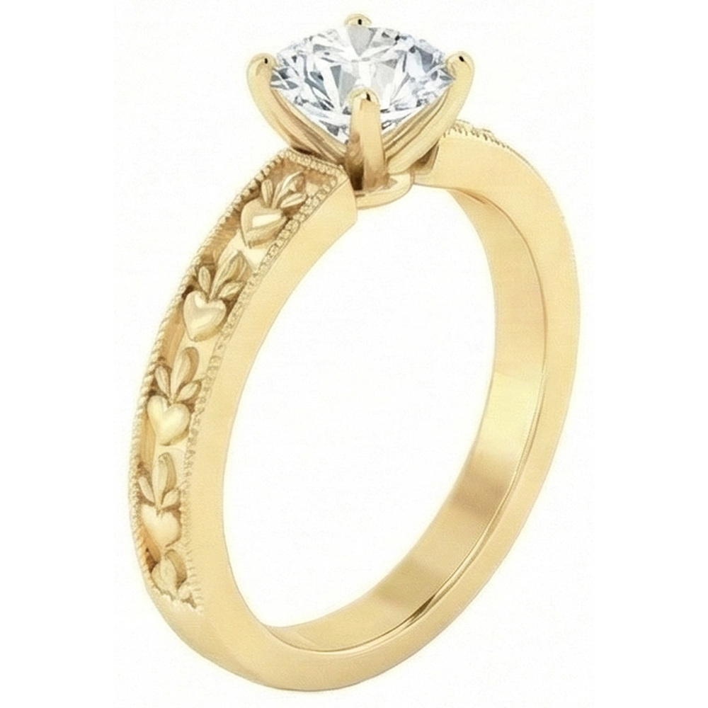 Yellow Gold Round Cut 1.75 Carat Sparkling Real Natural Earth Mined DIAMOND ( NOT LAB GROWN ) Anniversary Ring