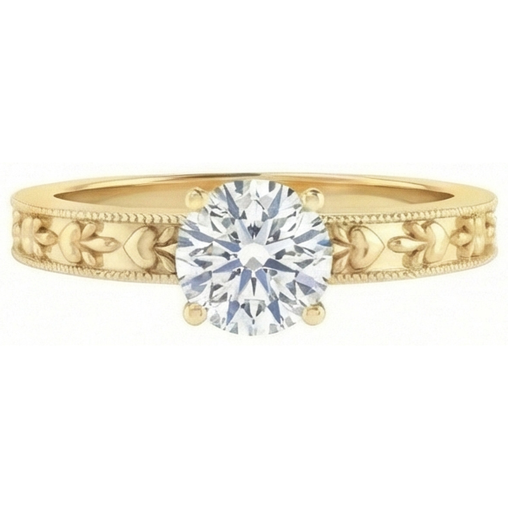Yellow Gold Round Cut 1.75 Carat Sparkling Real Natural Earth Mined DIAMOND ( NOT LAB GROWN ) Anniversary Ring