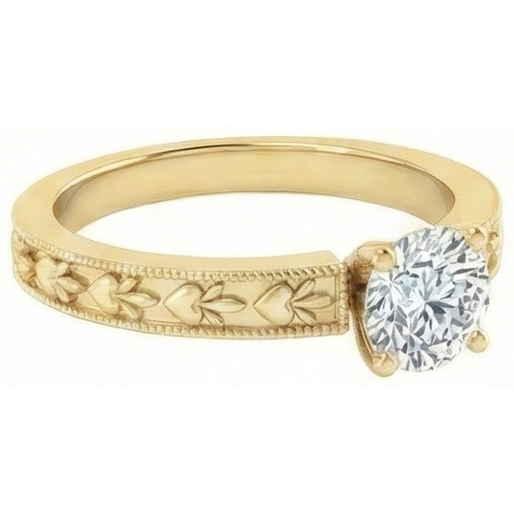 Yellow Gold Round Cut 1.75 Carat Sparkling Real Natural Earth Mined DIAMOND ( NOT LAB GROWN ) Anniversary Ring