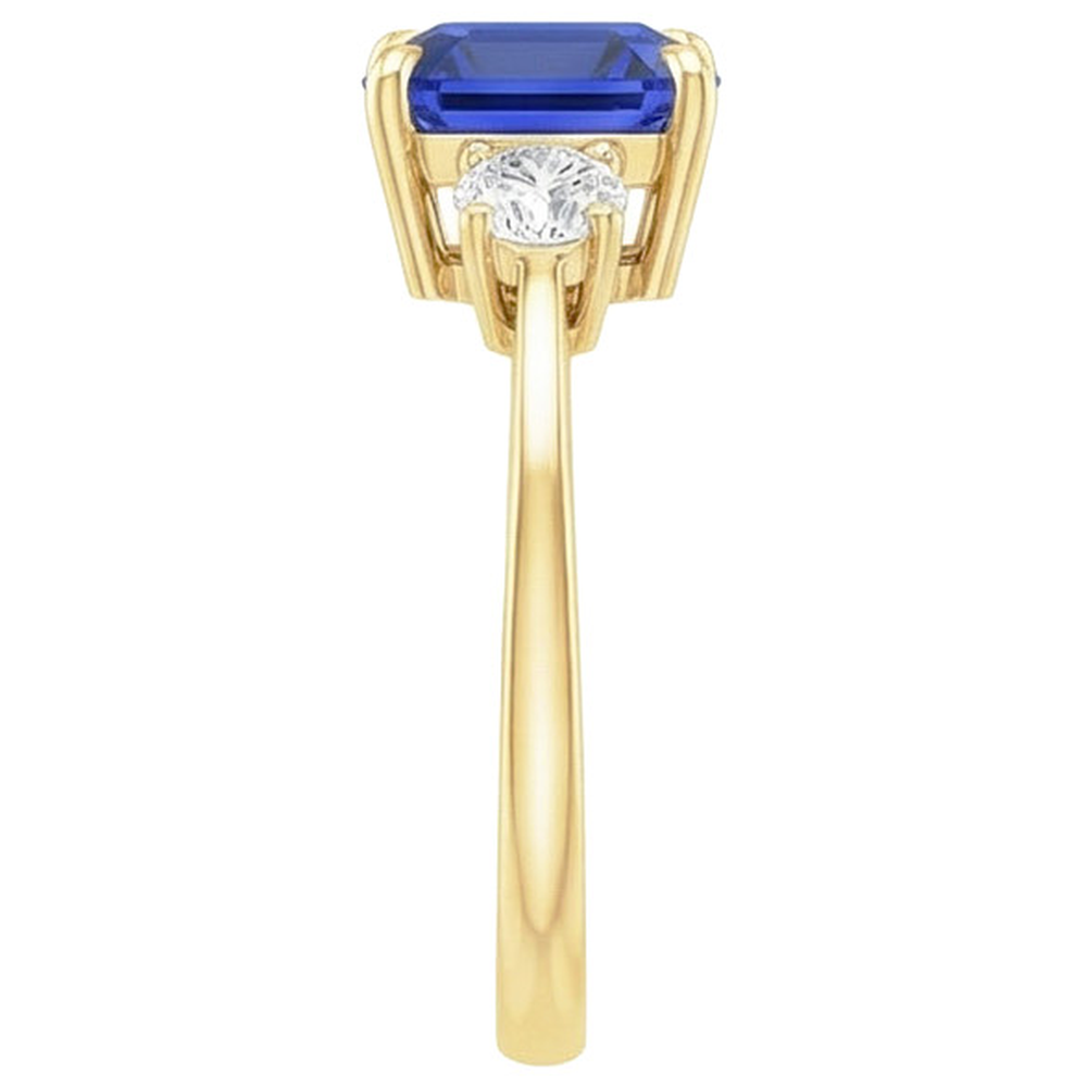 natural round sapphire 2.75ct ring profile view