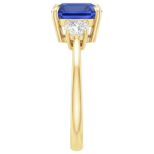 natural round sapphire 2.75ct ring profile view