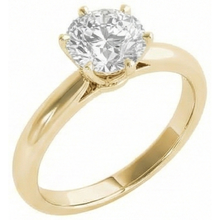 Yellow Gold Solitaire Ring Old Mine Cut Real Natural Earth Mined Diamond Prong Set 2.50 Carats