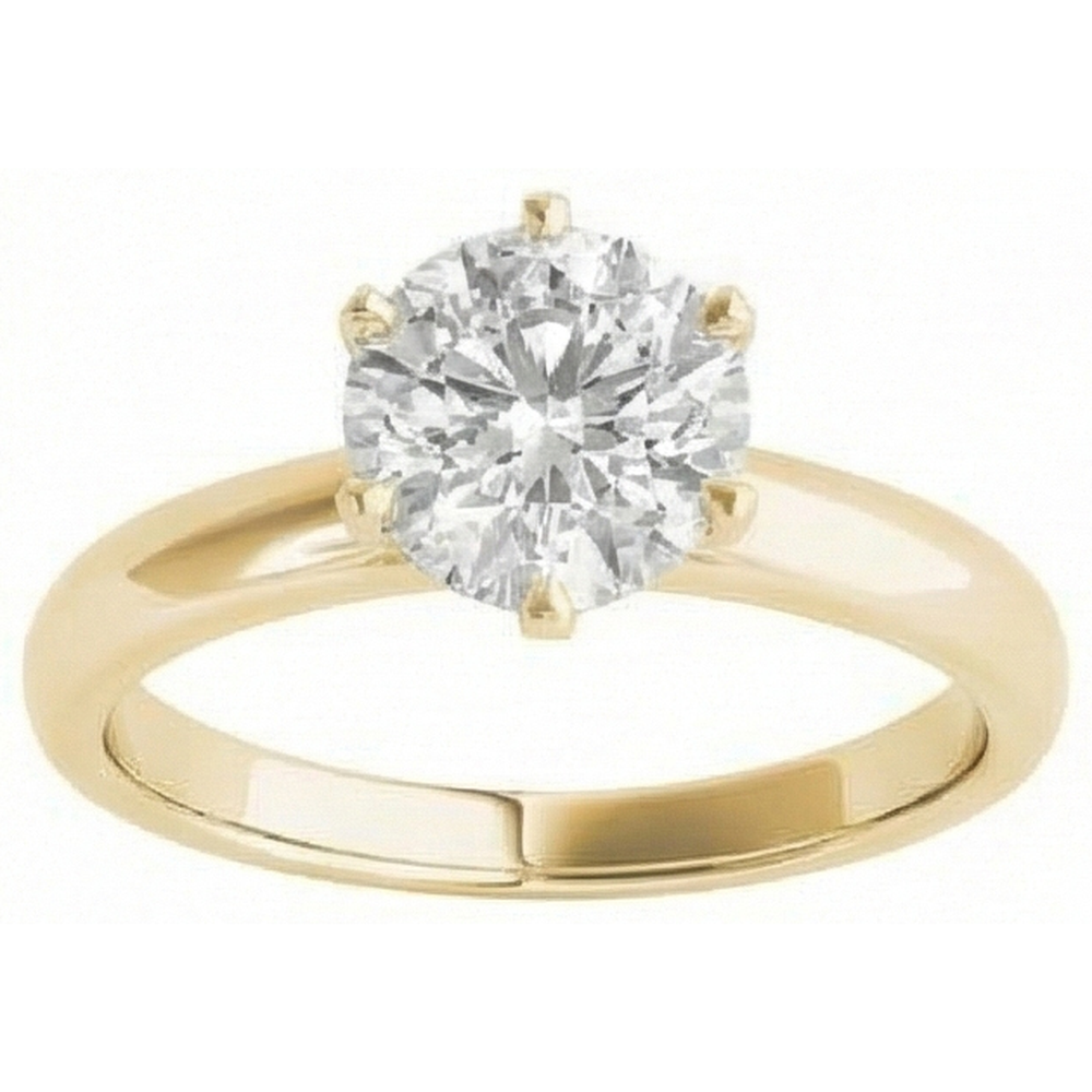 Yellow Gold Solitaire Ring Old Mine Cut Real Natural Earth Mined Diamond Prong Set 2.50 Carats