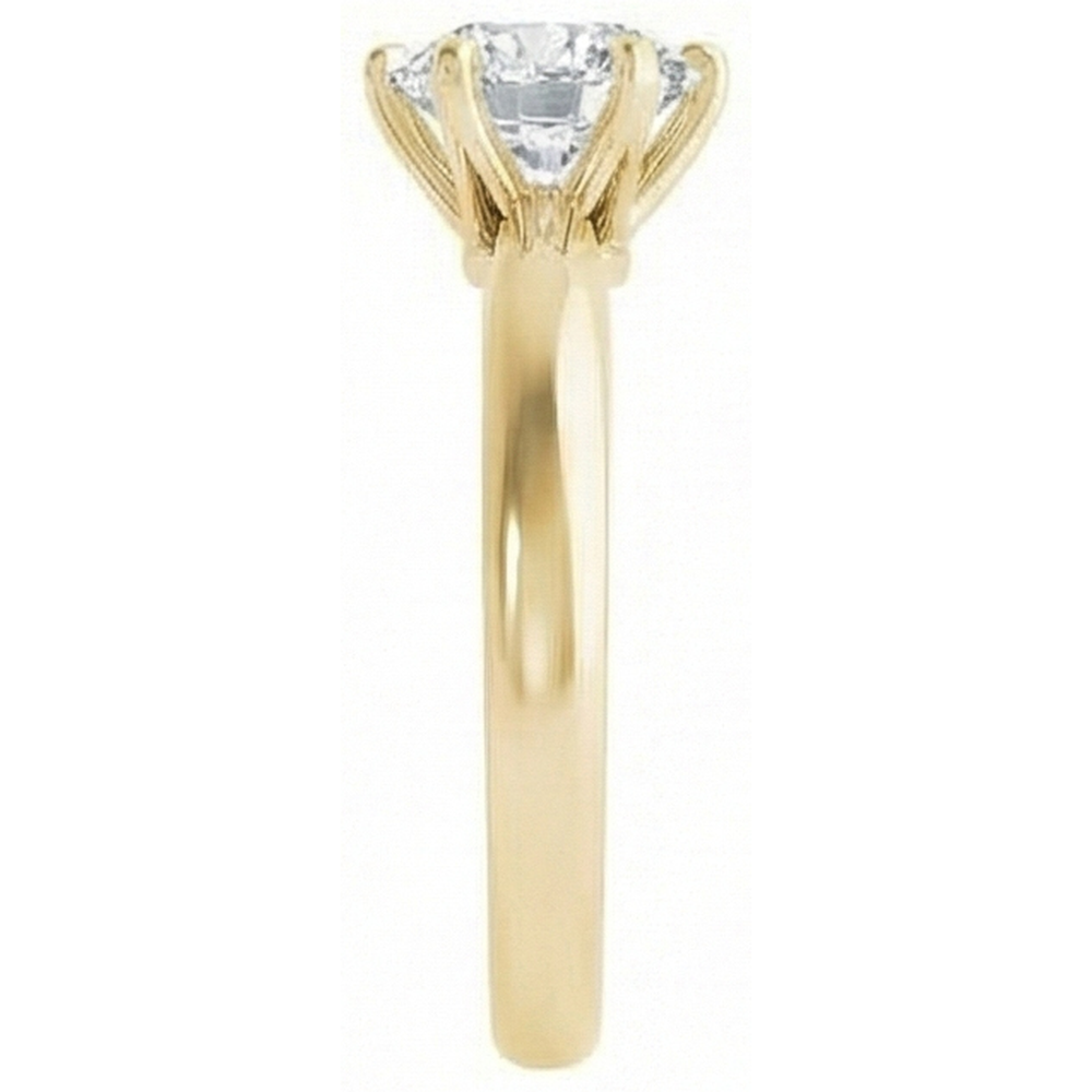 Yellow Gold Solitaire Ring Old Mine Cut Real Natural Earth Mined Diamond Prong Set 2.50 Carats