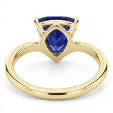 Yellow Gold Solitaire Ring Trillion Sapphire 1.50 Carats Prong Set