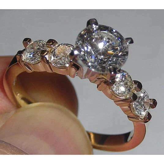Yellow Gold Wedding Rings Natural Diamond