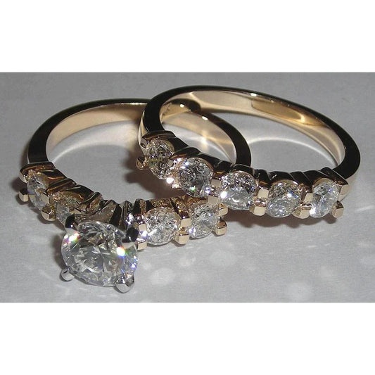 Yellow Gold Wedding Rings Natural Diamond