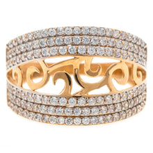 Yellow Gold Wide Real Diamond Bangle 9 Carats