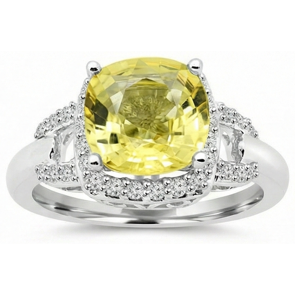 natural round sapphire 4ct ring side angle