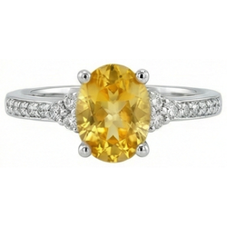 Natural Sapphire Ring 3.50ct - White Gold 14K