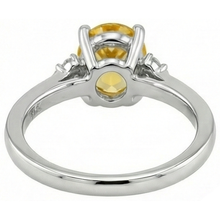 natural round sapphire 3.50ct ring top view