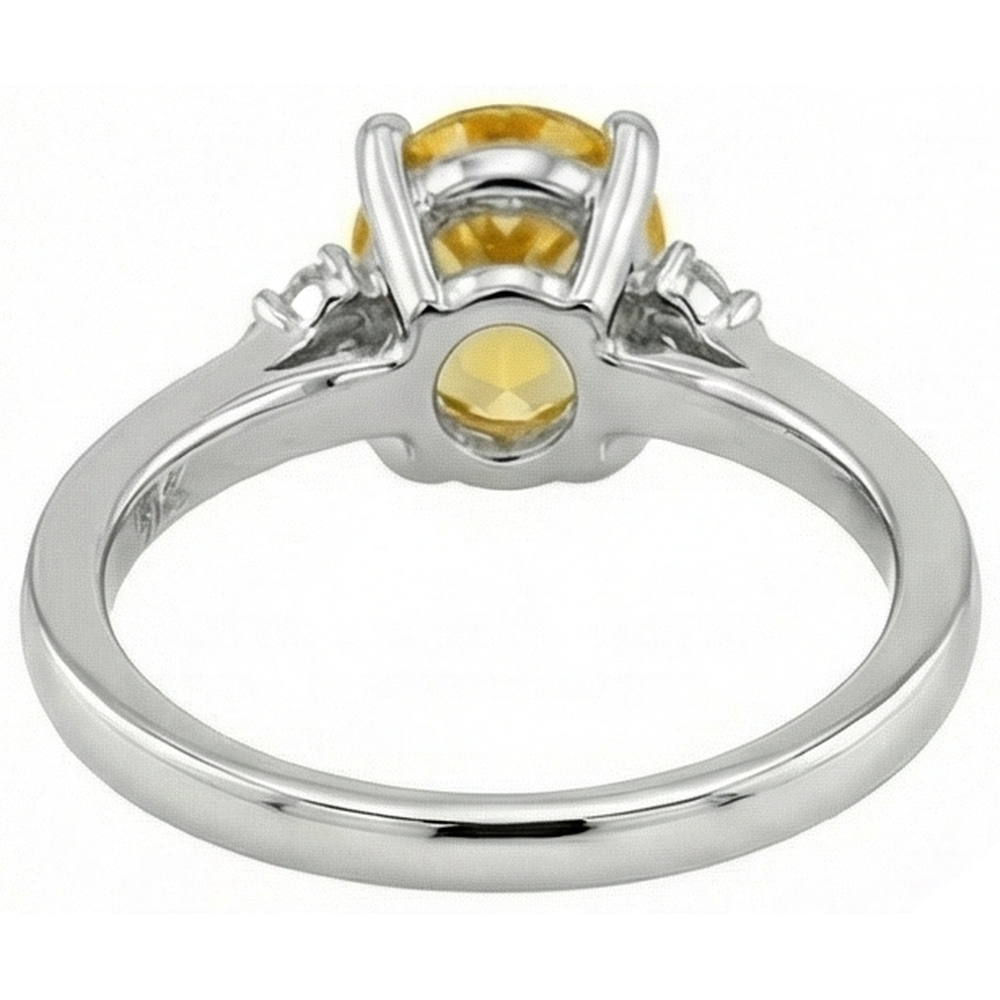 natural round sapphire 3.50ct ring top view