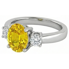 natural round sapphire 3.70ct ring profile view