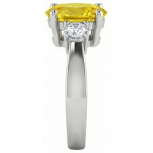 natural round sapphire 3.70ct ring on white background
