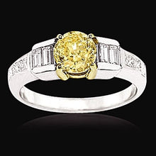 Solitaire Ring with Accents 14K Two Tone Gold with Diamond – main view