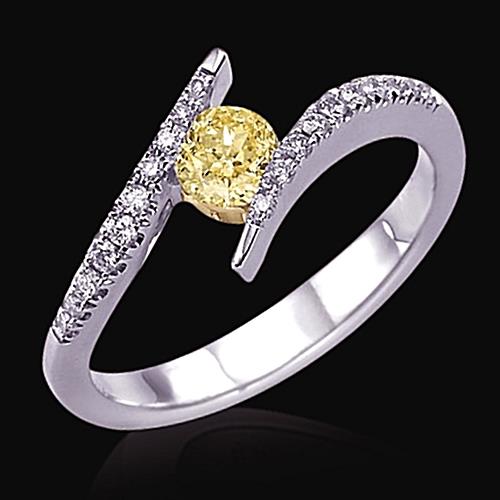 Bespoke Brilliant Diamond Solitaire Ring with Accents 1 ct – main view