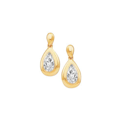 Fine Diamond Drop Earrings – Bezel-Set 1 ct 14K Yellow Gold