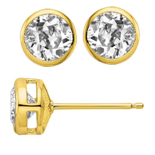 Old Mine Cut Brilliant Diamond ring in 14K Yellow Gold – main view