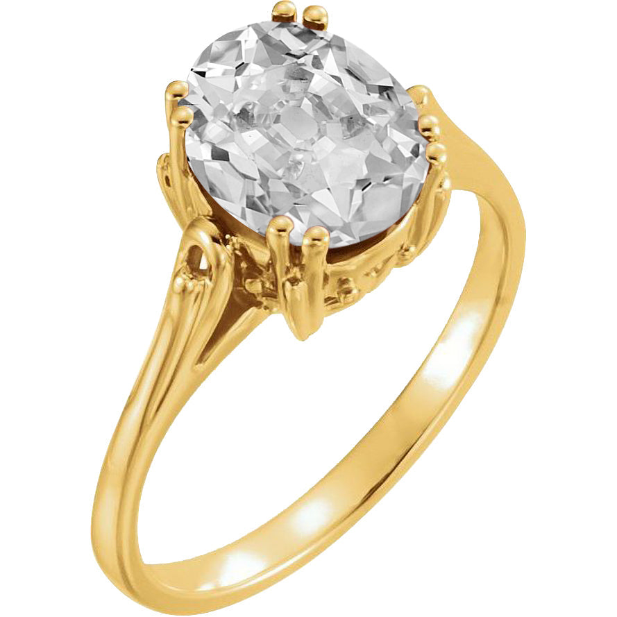 Brilliant Diamond Solitaire Engagement Ring 5-ct 14 Karat Yellow Gold – main view