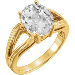 Handcrafted Antique Cushion Diamond Single Stone Ring – 5 ct 14K