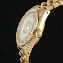 Yellow Gold Rolex Datejust Watch President Diamond Bezel Dial