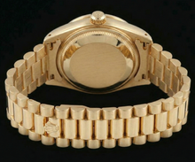 Yellow Gold Rolex Datejust Watch President Diamond Bezel Dial
