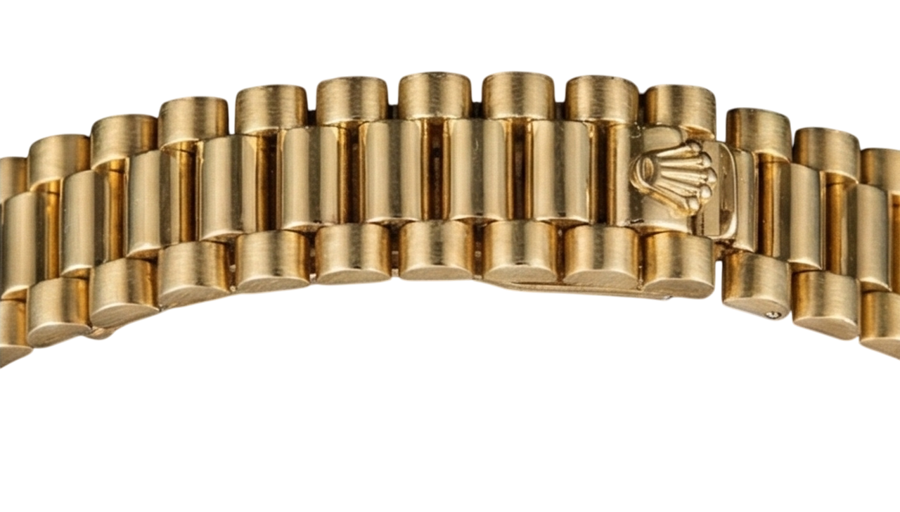 Yg President Style Rolex Date Just Watch Bezel Natural Earth Mined Diamond Dial Black