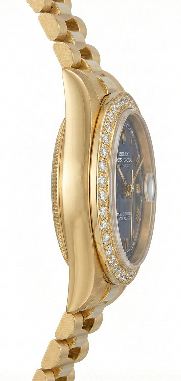 Yg Presidential Style Rolex Women Watch Date Just Blue Roman Dial