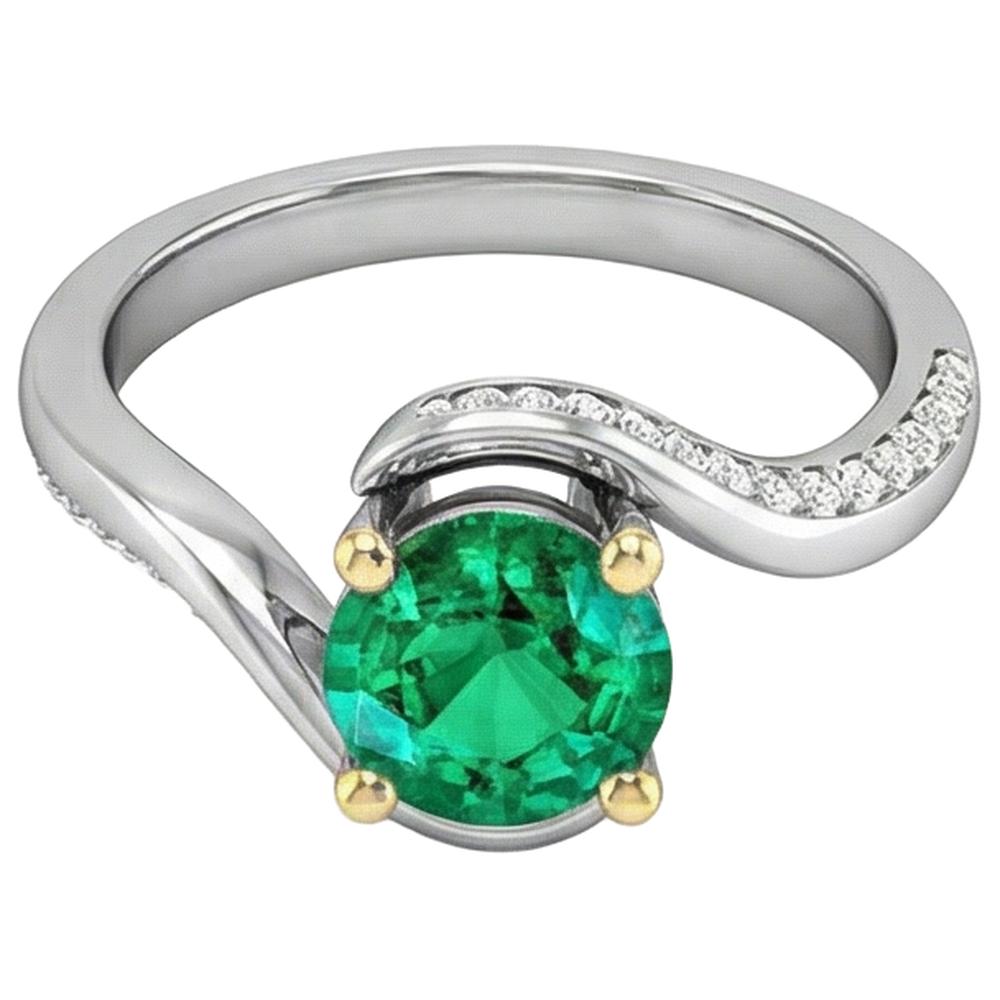 High-End Colored Stone Ring 2 ct – angle view