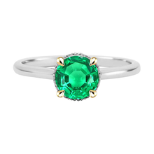 Colored Stone Ring 14K Two Tone Gold with Fine Emerald – main view