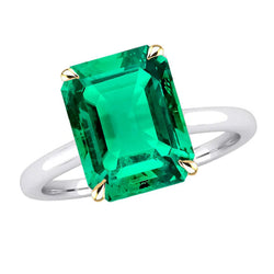Fine Emerald Colored Stone Ring – GIA Certified 4 ct 14 Karat