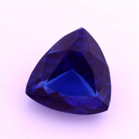 Trilliant Violet Tanzanite ring in Gold – main view